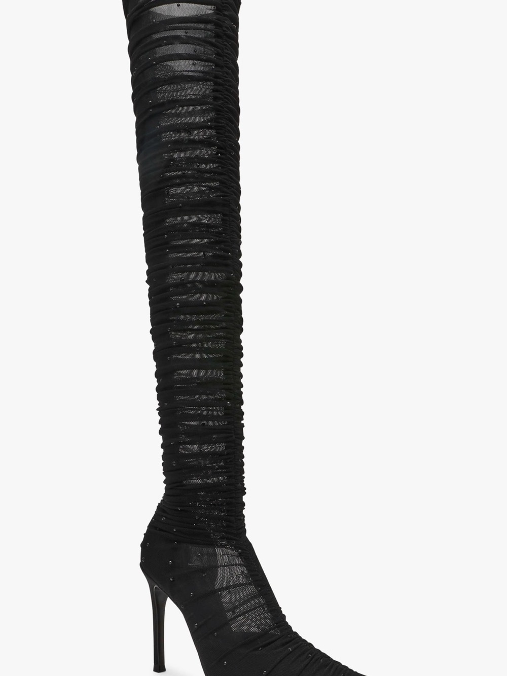 NIB Steve Madden Rashida Black Mesh Over-the-Knee Stiletto Boot Sz 8.5